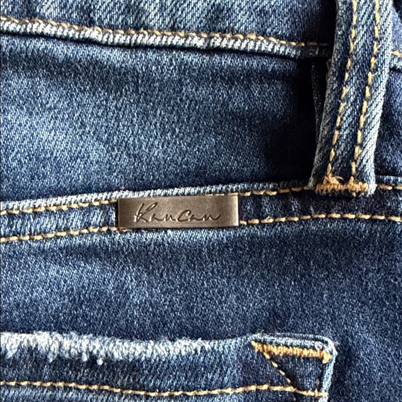KANCAN Dark Wash Bootcut Jeans Frayed Hem Stretch Size 25 Flare Denim - Picture 11 of 16